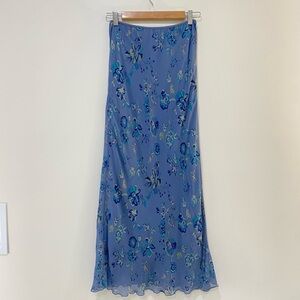 Vintage 90’s 100% Silk Floral Grunge Fairy Maxi Skirt